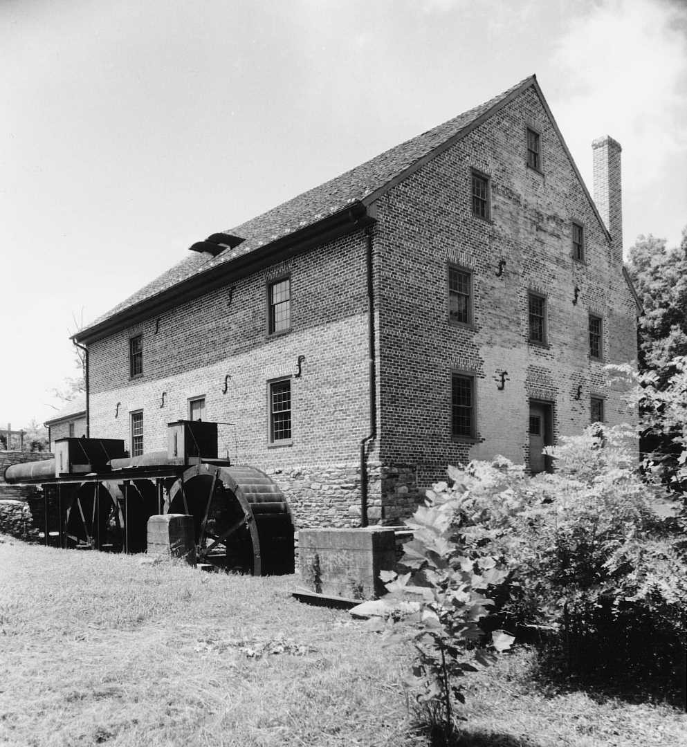 Aldie Mill powered by twin overshot water wheels